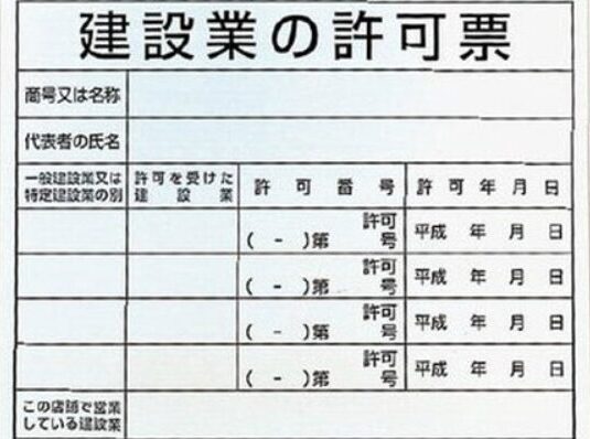 建設業許可票